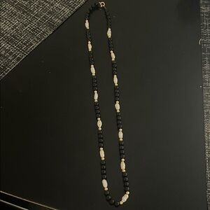 Elegant Black and Gold Beaded Necklace